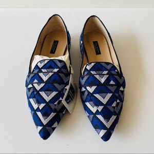 Zara Embroidered Pointed Loafers